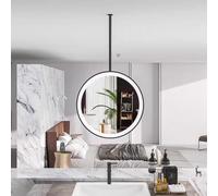 QICBYING Floating Vanity Makeup Mirrors With LED Light, Ceiling Hanging Mirror With Metal Frame, Bathroom Mirrors For Over Sink, For Entrance Cloakroom, Home Decoration