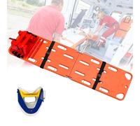 QICBYING Gurney Foldable Stretcher Backboard, Emergency Spine Board Kit, Load Capacity 350 Lbs, With Head Immobilizer, Buoyancy System, For Water Rescue, Patient Transport