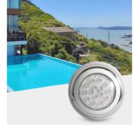 QICBYING LED Ring Fountain Underwater Light, LED Wall Mount Pool Lamps, 12V Embedded Underwater Light, Stainless Steel Ip68 Swimming Pool Lighting, For Outdoor, Garden, Pool(White Light,24w)