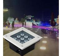 QICBYING Led Underground Light - Ground Led Landscape Lights, Square IP67 Waterproof Outdoor Buried Lamp, AC85-265V Led Spotlight, For Landscape Decoration, Sidewalk Lighting(Yellow Light,5W)