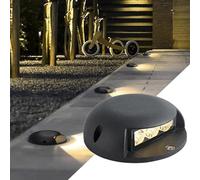 QICBYING LED Underground Light - Outdoor LED Ground Lights, IP65 Waterproof Ground Landscape Lights, DC12/24V 1 Side Illuminated Buried Lights, For Bridge/Garden/Pathway/Deck(Warm White,3W-(12V))