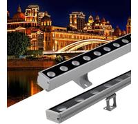 QICBYING LED Wall Washer Lights - Outdoor Floodlight, IP65 Waterproof Rectangular LED Spotlight, Linear Strip Landscape Lighting, 24V LED Bar, For Church, Ads, Yard, Garden(Green,12W(DC24V))