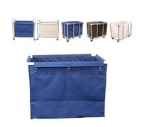 QICBYING Rectangular Laundry Cart Basket Replacement Liner Bag - Waterproof Commercial Removable Laundry Basket Liner, Large Capacity Oxford Cloth Liner, Reinforced Metal Buckles(Blue)