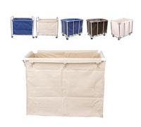 QICBYING Rectangular Laundry Cart Basket Replacement Liner Bag - Waterproof Commercial Removable Laundry Basket Liner, Large Capacity Oxford Cloth Liner, Reinforced Metal Buckles(Beige)