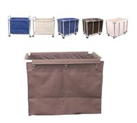 QICBYING Rectangular Laundry Cart Basket Replacement Liner Bag - Waterproof Commercial Removable Laundry Basket Liner, Large Capacity Oxford Cloth Liner, Reinforced Metal Buckles(Coffee)