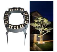 QICBYING Tree Hugging Lights - Outdoor Interlocking Ring Tree Lights, IP65 Waterproof 24V LED Landscape Uplighting, For Palm Trees & Garden, Expandable Aluminum Spotlights