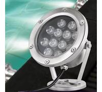 QICBYING Underwater Pond Light - Stainless Steel LED Fountain Light, IP68 Waterproof Low-voltage 24V Adjustable Pool Lights, For Park Waterfall Swimming Pool Landscape Lights(Yellow,3w)
