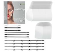 QiccJxyx Face Lift Tape 200PCS,Adjustable Elasticity,Face Lift Tape Invisible,Instant Facelift Tape for Wrinkles,Waterproof Transparent Lifting Tapes with Elastic Bands (200PCS)