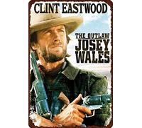 QICH Clint Eastwood The Outlaw Josey Wales Classic Movie Vintage Metal Tin Signs, Retro Funny Metal Sign Poster for Bar Kitchen Club Pub Home Wall Decor 8x12 Inch