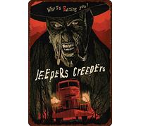 QICH Jeepers Creepers Horror Movie Film Vintage Metal Tin Signs, Retro Funny Metal Sign Poster for Bar Kitchen Club Pub Home Wall Decor 8x12 Inch