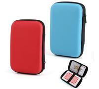 Qichan Pack of 2 Playing Cards Box for UNO, 15 x 10 cm Playing Card Case, Robust Playing Cards Storage Bag, Card Box, Playing Cards, Portable for Protects Cards from Moisture