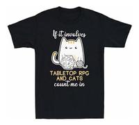 QICHEN BAG If in It T and Cats Tabletop Involves Funny Count Me RPG Dragons Shirt Cat Black S