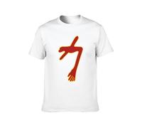 QICHEN BAG Men's Cotton Shirt Swans The Glowing Man Not Here Not Now Short Sleeves White L