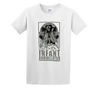 QICHEN BAG Men's Round Neck T-Shirt Infant Annihilator Band Goat Lord Skulls Logo Twin Needle Sleeves and Hem White XL