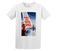 QICHEN BAG Men's Round Neck T-Shirt Plan 9 from Outer Space Films Tv and Movie Geeky Button Closure White M
