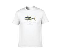 QICHEN BAG Men's Round Neck T-Shirt Salty Crew Ahi Do not Bleach White S