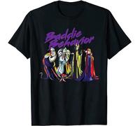 QICHEN BAG Men's Round Neck T-Shirt Villains Baddie Behavior T-Shirt Twin Needle Sleeves and Hem Black M