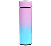QiCheng&LYS 500ML Travel Mug, Flask with Temperature Display Vacuum Cup with Flask 304 Stainless Steel,Insulation Cup, Double Walled Vacuum for Heat and Cold Water (Pink Gradient)