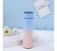 QiCheng&LYS 500ML Travel Mug, Flask with Temperature Display Vacuum Cup with Flask 304 Stainless Steel,Insulation Cup, Double Walled Vacuum for Heat and Cold Water (Blue Gradient)