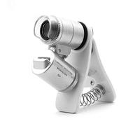 QiCheng&LYS 60x Zoom Microscope Magnifier,LED + Uv Light Clip-on Micro Lens for Universal Mobile Phones Universal Clamp for Phone,Monocular Glasses (60X Clip)