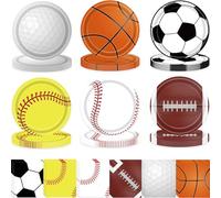 QICI Sports Birthday Party Decorations 120Pcs Sports Party Plates and Napkins Baseball Football Soccer Basketball Softball Disposable Paper Plates Napkins for Boy Birthday Party Supplies