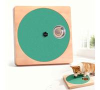 QICIKRASE Wooden Interactive Dog Nail Scratch Board - Adjustable Resistance Rotating Style with Stainless Steel Treat Bowls for Stress-Free Paw Care