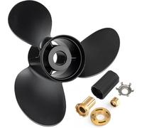 Qiclear 13X19 Pitch 48-77346A45 Upgrade Aluminium Boat Propeller for Mercury Outboard Motors 60 75 90 100 115 Hp,15 Spline Tooth,Hub Kits Included,Rh,13X19p