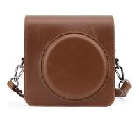 QICNMFA Camera Case Compatible with Fujifilm Instax Square SQ1, Premium PU Leather Protective Bag with Adjustable Shoulder Strap (Vintage Brown)