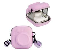 QICNMFA Hard EVA Storage Bag Compatible with Fujifilm Instax Mini 12/11/9/8/7/7+/40/90/99, Camera Bag with Adjustable Shoulder Strap, purple, Modern