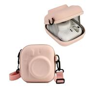 QICNMFA Hard EVA Storage Bag Compatible with Fujifilm Instax Mini 12/11/9/8/7/7+/40/90/99, Camera Bag with Adjustable Shoulder Strap, Petal pink, Modern