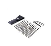 QiDAi 15pcsLock Pick Tool Single Hook fors Beginner, Locksmith,Cheap but Useful LockPick Set with Black Bag