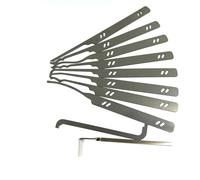 QiDAi 8pcs Lock Pick Rake Tools with 2 Tension Wrenches, Pocket Multitool Locksmith Lockpicking Tool Kit for Lockpick and Beginners