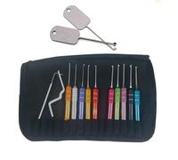 QiDAi Honest 10pcs Dimple LockPick Set with 2pcs Portable Kaba-Lock Quick-Opening Tool,Kaba Door Lock Double-end Lock Pick Set for Locksmith