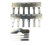 QiDAi Integrated Tin Foil Lock Pick Tool 11 Piece Set Tin Foil Tool Kaba Flat Mouth Crescent AB Lock Unlocking Tool Locksmith Set