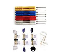 QiDAi Kaba Pick Set with Transparent Lock, Double-end Locks Pick Tool Practice Kit,Beginner and Locksmith Dimple Lock Training Kit (D Set)