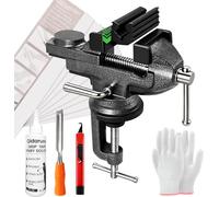 Qidarusxl Golf Grip Kit for Regripping Golf Clubs - All-in-One Golf Regripping Kit with Portable Table Rotating Vise Rubber Clamp, Hook Blade, Grip Tape, Solvent & Tools - Golf Grip Replacement Kit