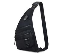 Qidelong Sling Bag Anti-theft Crossbody Chest Shoulder Backpack Women Men, Lightweight Personal Pocket Bag for Hiking Travel, Black, One Size