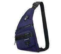 Qidelong Sling Bag Anti-theft Crossbody Chest Shoulder Backpack Women Men, Lightweight Personal Pocket Bag for Hiking Travel, Blue, One Size