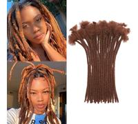 QIDESHENG 12 Inch Dreadlock Extensions Synthetic Hair 30Strands 0.8 Width Handmade Dreads Hair Extensions Reggae Braids Locs Synthetic Hippie Single Ended Dreads for Women/Men/Kids (30#, 12Inch)
