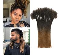 QIDESHENG 12 Inch Dreadlock Extensions Synthetic Hair 30Strands 0.8 Width Handmade Dreads Hair Extensions Reggae Braids Locs Synthetic Hippie Single Ended Dreads for Women/Men/Kids (1B/27, 12Inch)