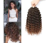 QIDESHENG GoGo Curl Crochet Hair 6 Packs Ocean Deep Wave Crochet Braids Hair 10inch Synthetic Curly Braiding Crochet Hair Extensions for Black Women (TB/30, 10inch)