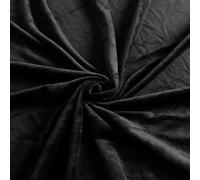Qidkeo Minky Fabric by The Yard for Pillows, Toys, Garments, Baby Products, and Blankets 60" Wide(Black,1Yard)