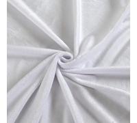 Qidkeo Minky Fabric by The Yard for Pillows, Toys, Garments, Baby Products, and Blankets 60" Wide(White,1Yard)
