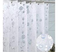 Qidordour EVA Bathroom Shower Curtain Liner Mould Proof Mildew Resistant, 183x183cm 3D Frosted Bubble Heavy Duty Waterproof Shower Curtain Liner with Magnets Thick Plastic Shower Curtains, 12 Hooks