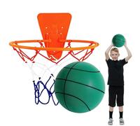 Qidures Silent Basketball And Hoop Set, 18cm Wall Mounted Silent Basketball With Hoop Indoor, Noiseless Foam Elastic Sponge Ball WithHoop, SilentBall Professional Indoor BasketballFrame