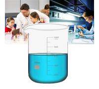 QIeAny Glass Graduated Measuring Beaker(50~10000ml), Low Beaker, Heat Resistant/clear Scale, Flat Bottom/Placed Stably, Slotted Side Opening/easy to Pour, for Experiment/Research,10000ml