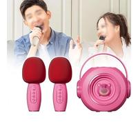 QIeAny Intelligent Voice Karaoke Audio,Wireless Bluetooth Microphone And Audio Integration, Rhythm Lighting Effects, High-fidelity Surround Sound Effects, One-button Silence,pair,B