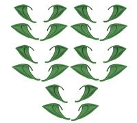 Qiebenav 10 Pairs of Latex Fairy Ears,Safe Soft Pointed Goblin Ears Cosplay Pixie Costume Ears for Halloween Christmas Party Holiday Supplies Green