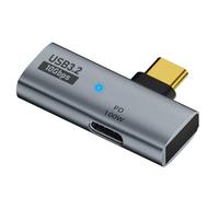 Qiebenav 100w Power Supply Adapter Type-c Split in Half Converter Usb-c to Usb-a Otg Pd Charging10gbps Data Transfer for Macbook Huawei-compatible Plug Grey