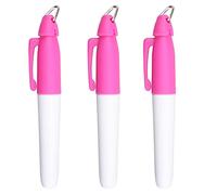 Qiebenav 3-Piece Practical Golf Ball Line Pen, Clear, Handwriting Comfortable to Hold, Long Life, Reliable Golf Marker Pen for Golf Lovers, Pink